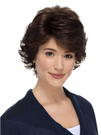 Fashionable Human Hair Lace Front Wavy Wig
