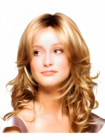 Centre Parting Hairstyle Synthetic Wavy Lace Wig For Woman