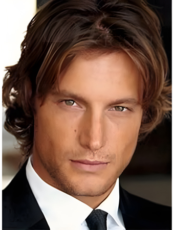 Fashionable Brown Monofilament Short Mens Toupee