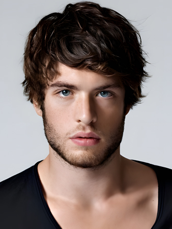Soft Wavy Short Human Hair Men Wig