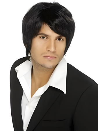 Fancy Human Hair Mens Capless Mens Wig