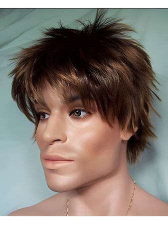 Short Natural Straight Lace Front Mens Wig