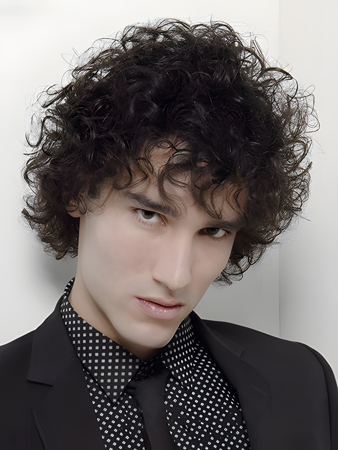 Fashion Short Curly Synthetic Hair Mens Wig
