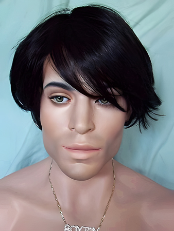 Perfect Short Synthetic Capless Mens Wig