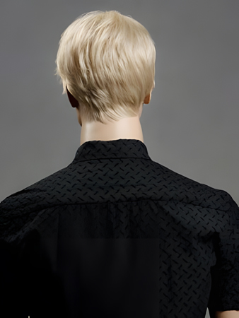 Capless Straight Blonde 6 Inch Medium Mens Wig