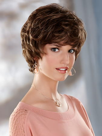 Nice Short Tousled Wavy Synthetic Capless Wig