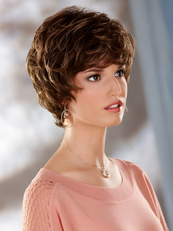 Nice Short Tousled Wavy Synthetic Capless Wig