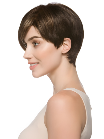Chic Blonde Monofilament Straight Short Boycuts Wig