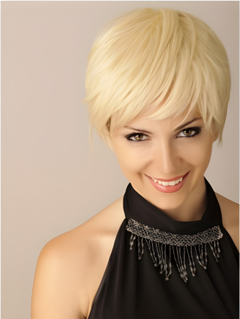 Good Looking Blonde Synthetic Straight Short Boycuts Wig