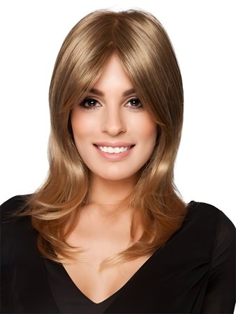 Romantic Long Wavy Monofilament Blonde Sleek Wig