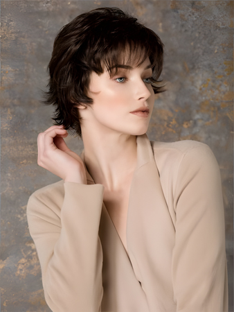 Most Popular Comfortable Short Wavy Monofilament Brown Cheap Wig