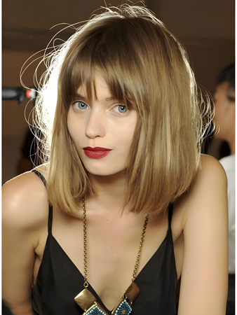 Medium Straight Smooth Blonde Synthetic Wig