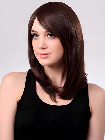 Stupendous Straight Medium Length Capless Synthetic Wig