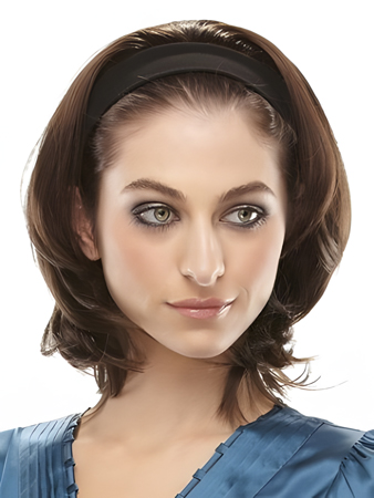 Soft Black Headband Medium 3/4 Wig