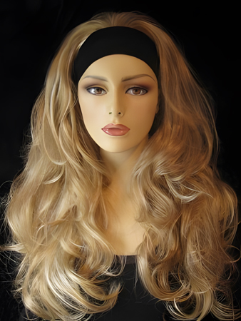 Synthetic Long Layered Wavy 3/4 Wigs