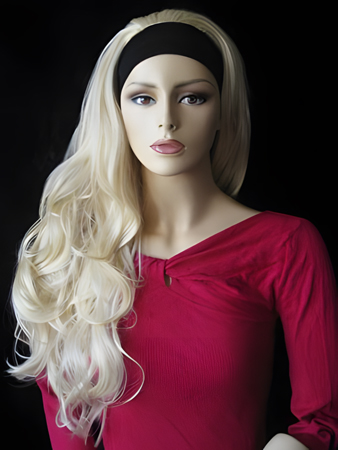 Long Synthetic Tumbling Wavy 3/4 Wig