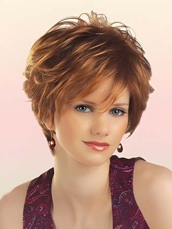 Synthetic Attractive Short Wavy Chic Wig