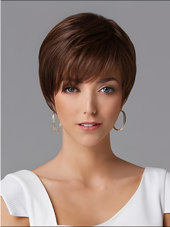 Straight Capless Fashionable Short Human Hair Wig