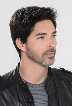 Men’s Short Black Wig – Natural Textured Style with Side Part for Business & Daily Wear