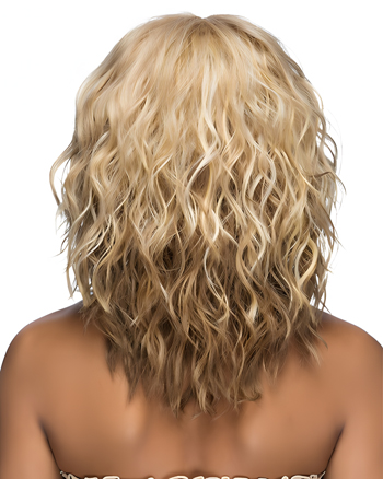 Blonde Wavy Shoulder Length Wig with Bangs for Black Women – Heat Resistant Synthetic Hair