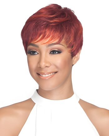 Red Pixie Cut Synthetic Wig for African American Women