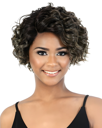 Short Curly Bob Wig with Blonde Highlights – Natural-Looking Synthetic Wig for Black Women