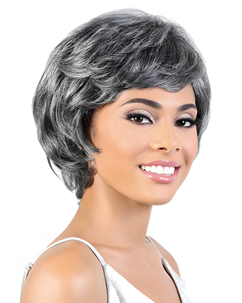 Elegant Short Gray Synthetic Capless Wig for African American Women