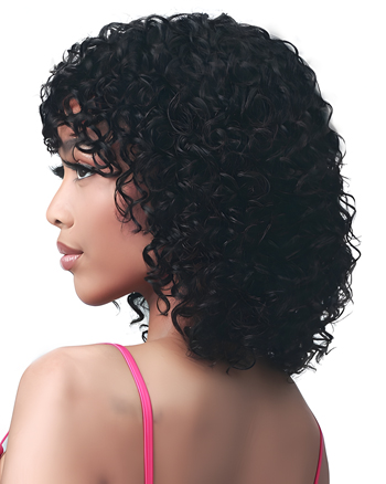 Short Curly Bang Synthetic Wig for African American Women