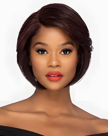 Short Sleek Straight Side Part Synthetic Bob Wig for African American Women