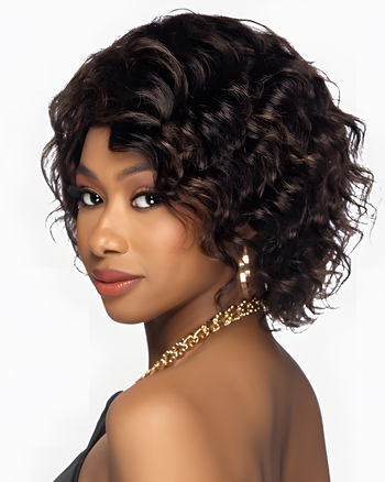 Short Curly Bob Wig for Black Women – Natural Look Synthetic Wig with Side Part, Heat Resistant Hair