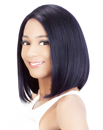 Sleek Straight Purple Bob Wig for Women – Asymmetrical Synthetic Hair with Side Part for Daily & Party Wear