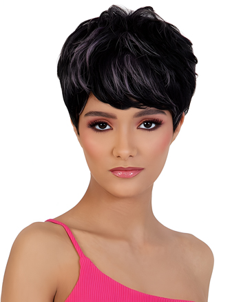 Smoky Pixie Charm – Short Layered Wig with Ash Purple Highlights