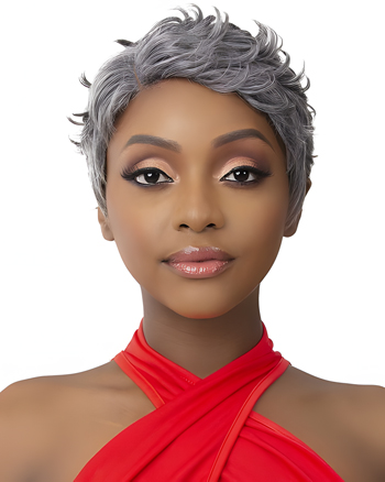 Short Silver Gray Pixie Cut Wig for Black Women
