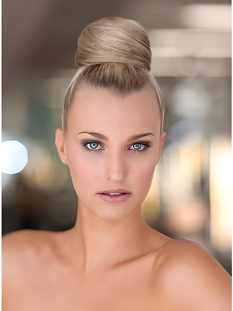 Synthetic Blonde Bridal Buns with Pressure Clip