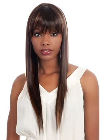 Long Silky Straight Synthetic African American Wig