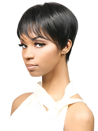 Bori Short Natural Straight Synthetic African American Wig