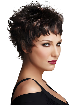 Short Sassy Easy Edge African American Wig