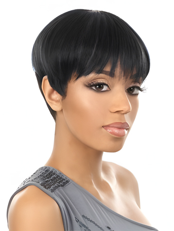 Stylish Sophisticated Boy-Cut Synthetic African American Wig