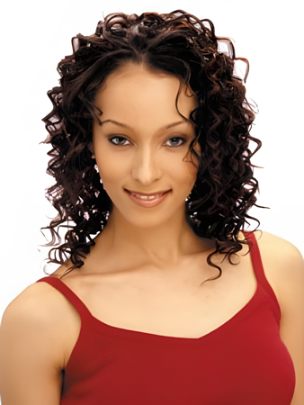 Comfortable Capless Curly Medium Human Hair African American Wig