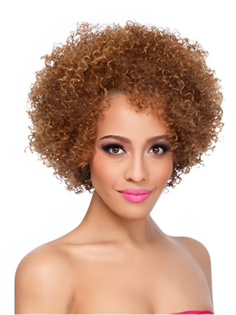 Modern Medium Curly African American Wigs