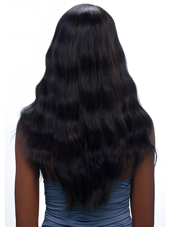 Wavy Long African American Wig Without Bangs