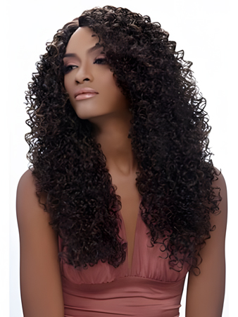 Curly Long African American Wig Without Bangs
