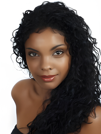 Synthetic Lace Front Long Curl African American Wig