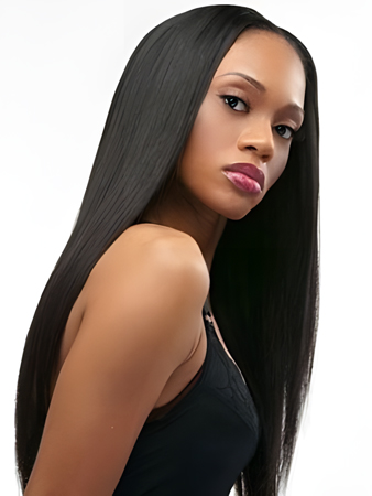 Glamorous Human Hair Straight Lace Front Wig