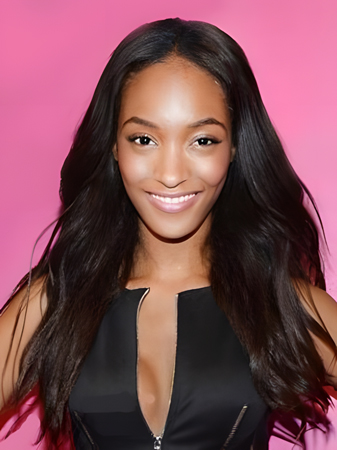 Classic Lace Front Synthetic Straight African American Wig