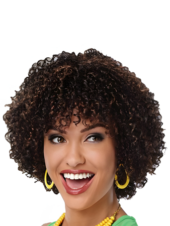 Magnificent Lace Front Synthetic Curly African American Wig