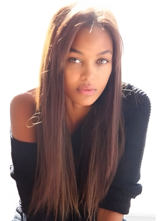 Glamorous Lace Front Straight Remy Human Hair African American Wig