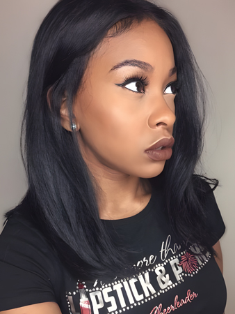 Top Quality Lace Front Straight Synthetic African American Wig