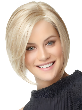 Medium Length Human Hair Straight Bob Wig