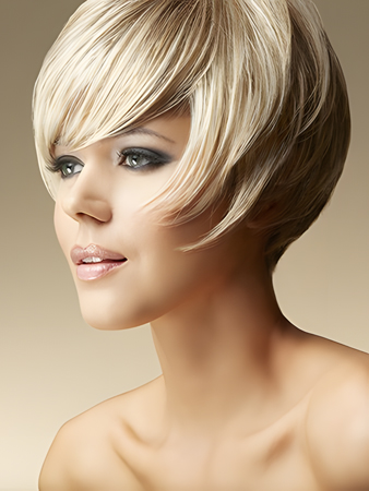 Short Layered Straight Marvelous Human Hair Bob Wig